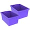Storex Storage Bin, Plastic, Purple, 2 PK 61486U06C - alternate 1